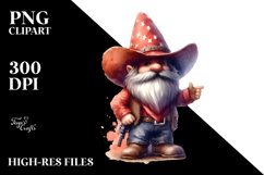 Washed Vibrant Cowboy Gnome PNG Product Image 3