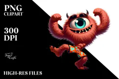 Aggressive Monster with Beach Wear PNG Product Image 2