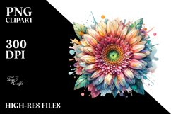 Stained Gerbera | Watercolor Clipart Product Image 1