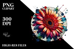 Stained Gerbera | Watercolor Clipart Product Image 3