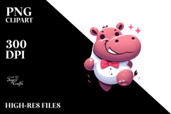 Silly Cartoon Hippo PNG Product Image 2