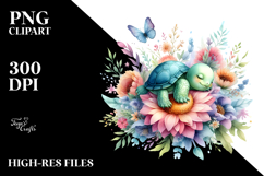 Whimsical Baby Turtle PNG Product Image 2