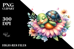 Whimsical Baby Turtle PNG Product Image 2