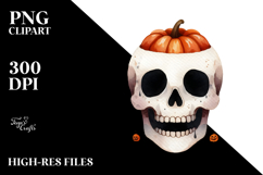 Simple Halloween Skull Clipart, High-Res PNG Product Image 2