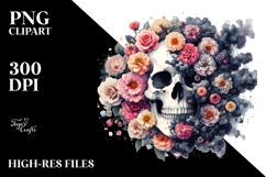 Half Skull Flowers PNG Product Image 2
