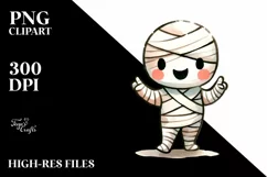 Funny Mummy Halloween Clipart PNG Product Image 1