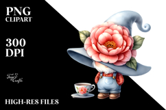Gnome with Camellia and Cup PNG Product Image 2