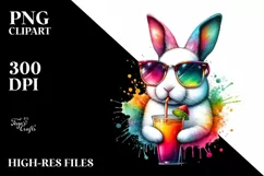 Colorful Drink with Bunny | Sunglasses | Vibrant Vibe | Product Image 1