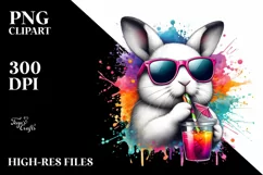 Colorful Drink with Bunny | Sunglasses | Vibrant Vibe | Product Image 3