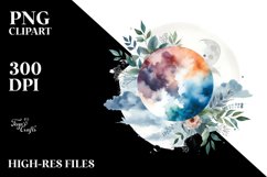 Abstract Moon With Foliage | Clipart Product Image 3