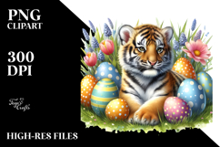 Digital Watercolor Baby Tiger PNG Product Image 2