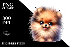 Watercolor Cute Pomeranian PNG Product Image 2