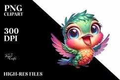Colorful Baby Hummingbird Clipart Product Image 1