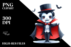 Simple Halloween Vampire Clipart, High-Res PNG Product Image 2