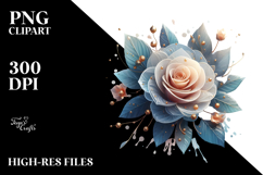 Rose with Golden Insertions PNG Product Image 2
