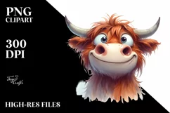 Expressive Highland Cow, Transparent PNG Product Image 3
