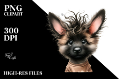 Cute Baby Malinois with Crazy Haircut PNG Product Image 2
