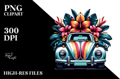Retro Tropical Flower Beetle Car, 20 oz Tumbler Product Image 2