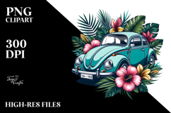 Retro Tropical Flower Beetle Car, 20 oz Tumbler Product Image 2