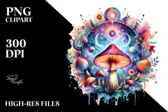 Magical Celestial Mushroom Tarot, High-Quality PNG Product Image 2