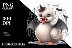 Funny Baby Swan with Spider Web PNG Product Image 1