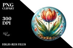 Detailed Stained Tulip Round Wood | Clipart Product Image 1