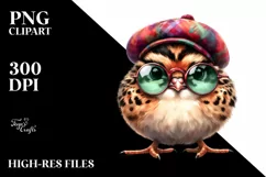 Vibrant Baby Partridge with Sunglasses | Clipart Product Image 1