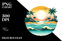 Retro Tropical Island Sunset, 20 oz Tumbler Product Image 2
