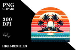 Retro Tropical Island Sunset, 20 oz Tumbler Product Image 2