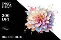 Pastel Glossy Dahlia | Clipart Product Image 1
