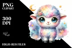 Colorful Smiling Baby Dall Sheep with Moon and Stars Product Image 1