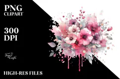 Colorful Pinkish Watercolor Splash Silver Foil | Sublimation Product Image 2