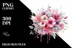 Colorful Pinkish Watercolor Splash Silver Foil | Sublimation Product Image 3