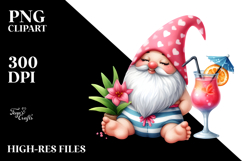 Whimsical Gnome Drinking Cocktail PNG Product Image 2