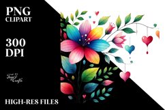 Simple Floral Hearts PNG Product Image 2