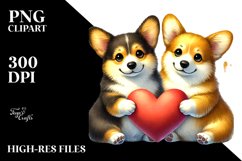 Pembroke Welsh Corgi Double Tail Heart PNG Product Image 2