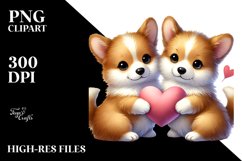 Pembroke Welsh Corgi Double Tail Heart PNG Product Image 2