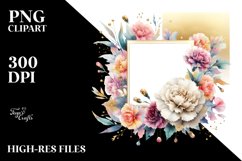 Abstract Horizontal Frame Watercolor Sublimation Clipart Product Image 3