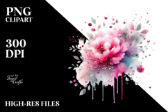 Colorful Pinkish Watercolor Splash | Small Silver Foil Product Image 2