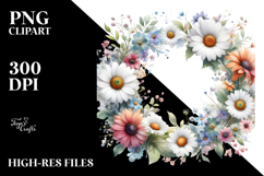 Colorful Daisy Frame PNG Product Image 2
