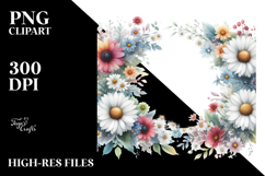 Colorful Daisy Frame PNG Product Image 2