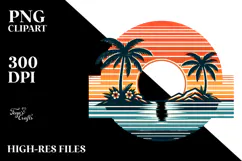 Retro Tropical Beach Sunset, 20 oz Tumbler Product Image 2