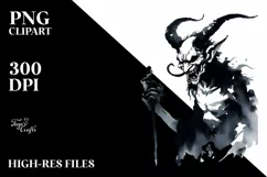 Halloween Image with Demon, Sinister PNG Product Image 3