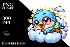 Crazy Baby Sparrow Cartoon Clipart Product Image 3
