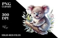 Baby Koala with Big Eyes PNG Product Image 2