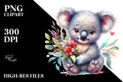 Baby Koala with Big Eyes PNG Product Image 2