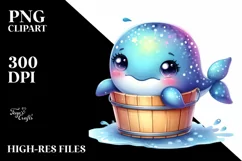 Colorful Baby Whale | Clipart Product Image 1