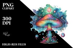 colorful Magical Celestial Astral Mushroom Splash | Clipart Product Image 1