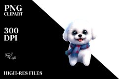 Crazy Bichon Frise in Landscape | Sublimation | Clipart Product Image 3