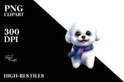 Crazy Bichon Frise in Landscape | Sublimation | Clipart Product Image 3
